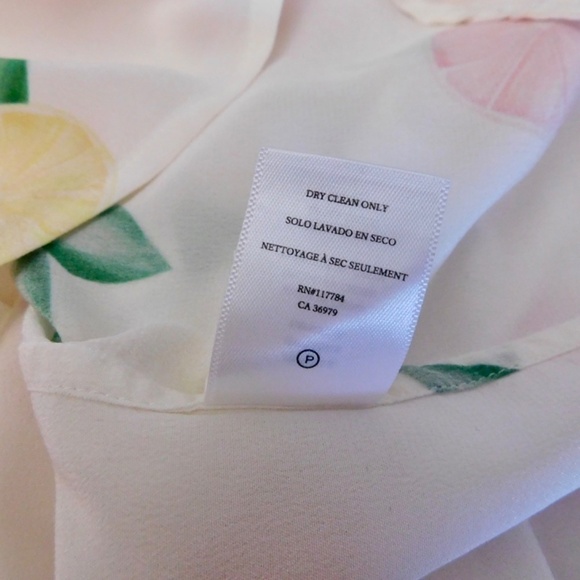 NWT!! RAILS Thea Citrus Print Silk Tie Front Top Blouse Button Down X-Small - Picture 15 of 16